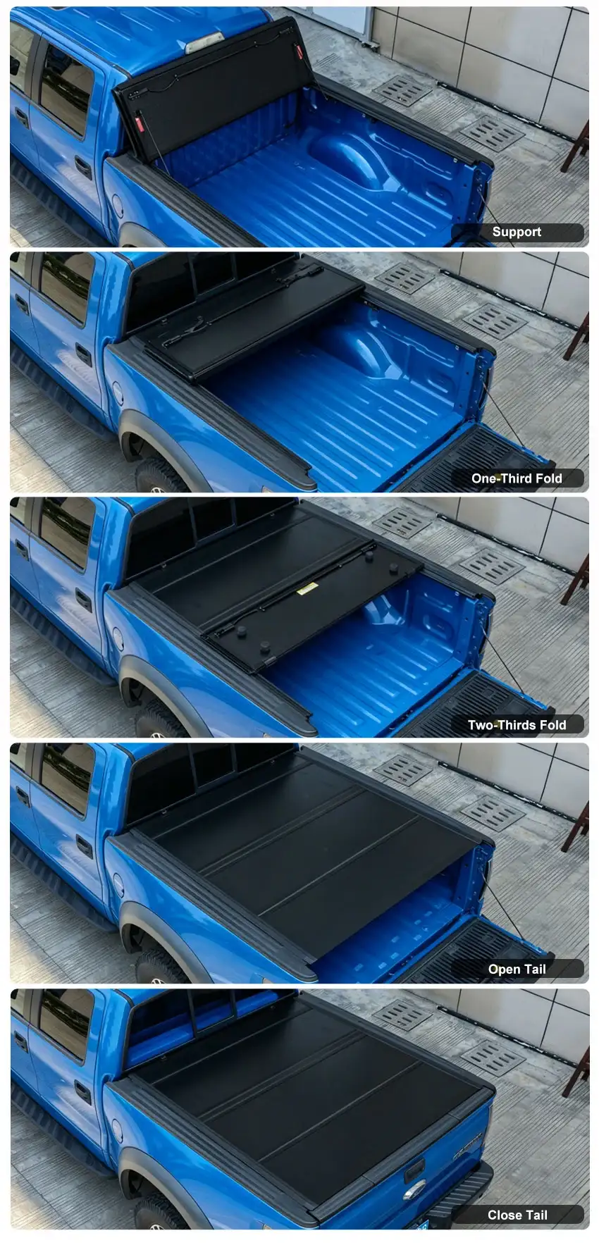 Low Profile Hard Quad-Fold Tonneau Cover for GMC Sierra
